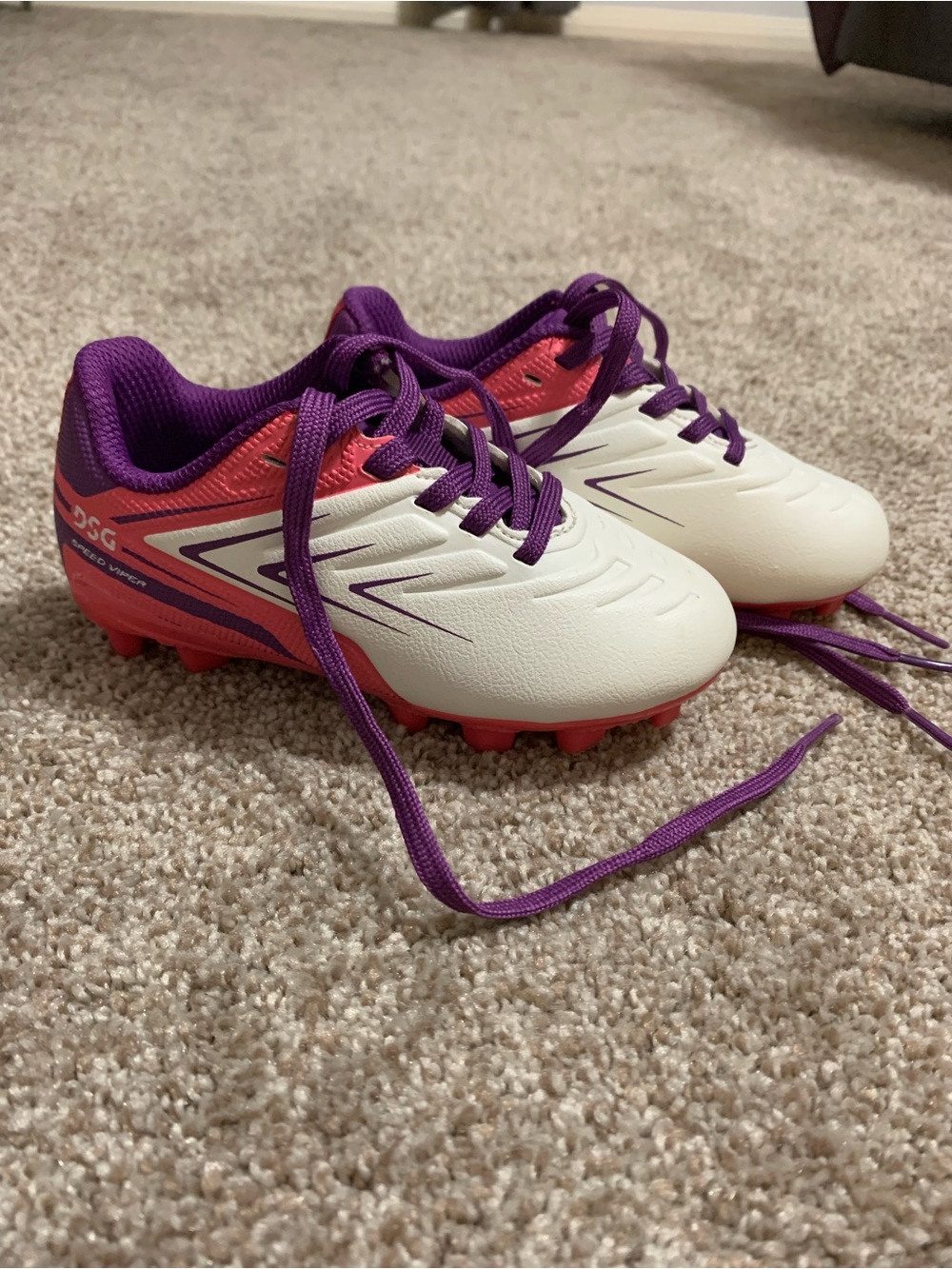 DSG Speed Viper Soccer Cleats Kids Youth Girls Size 8K Pink Purple